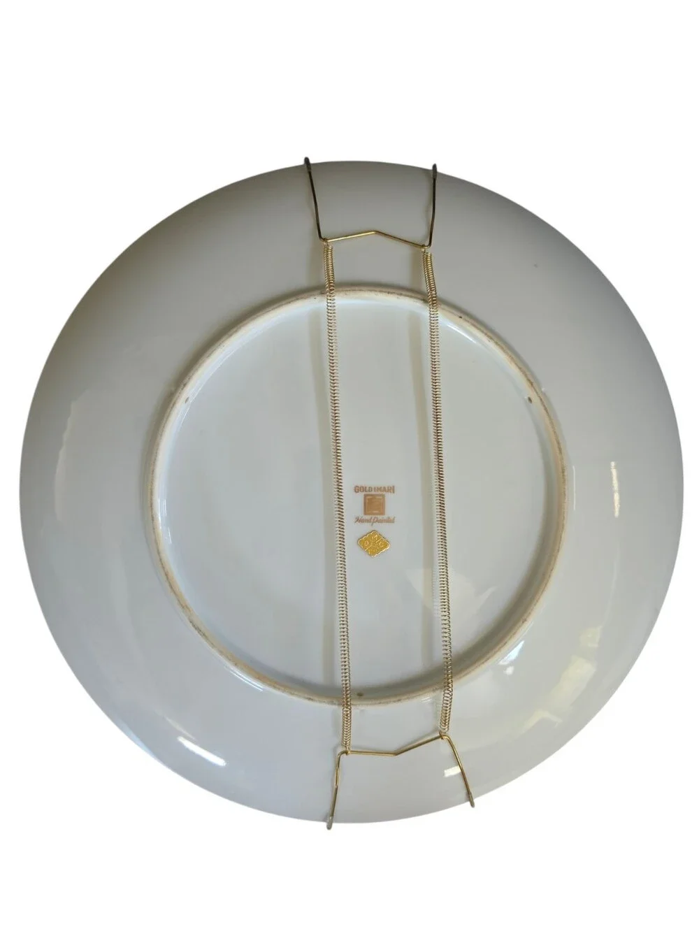 Vintage Gold Imari Hand-Painted Peacock Porcelain Wall Charger/Decorative Plate